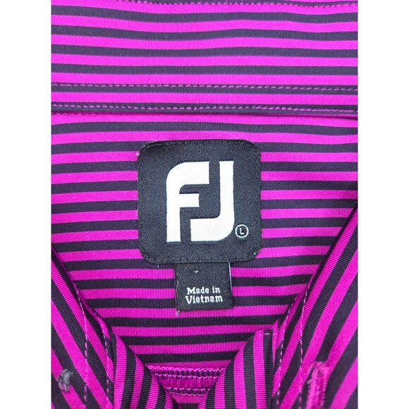 FOOTJOY FJ Men's Light Purple Striped Polo Golf Shirt Large - Picture 5 of 7